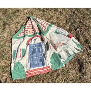 Vtg 1950s JIFFY Printed Fabric Play House "Kiddie Kottage" Allied Mfg. New York